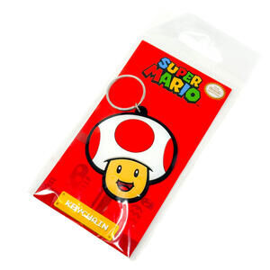 Super Mario Bros Toad Kinopio Rubber Keychain 2019 Nintendo Pyramid Art Group